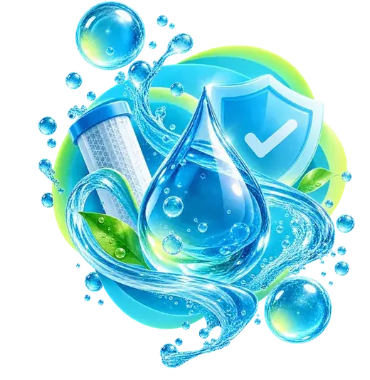 Капля воды, фильтр и знак качества